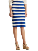 NEW LAUREN RALPH LAUREN BLUE WHITE STRIPES COTTON PENCIL SKIRT SIZE XXL ... - £62.94 GBP