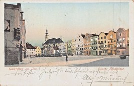 Scharding Am Inn Austria~Oberer STADTPLATZ~1901 Brandt Photo Postcard - £8.06 GBP