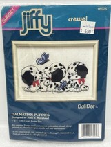 Vintage 1992 Jiffy Crewel Kit DALMATIAN PUPPIES Embroidery #16025 7&quot; x 5... - $9.49