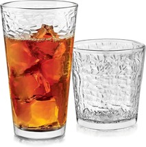 Glass Drinking Glasses Set Glassware Tumbler Whiskey Cocktail Beer Clear 16 Pcs - £38.05 GBP