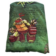 Teenage Mutant Ninja Turtles Twin Flat Bed Sheet Silky Bedding Fabric TMNT - £13.87 GBP
