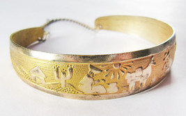 Pretty Vintage Peruvian Brass Bracelet - $24.74