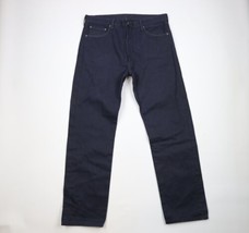 Levis 501 Mens 38x34 Original Fit Straight Leg Button Fly Denim Jeans Dark Blue - £43.02 GBP