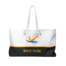 Custom Boat Name Canvas Tote Personalized Nautical Bag Coastal Colors - £31.16 GBP
