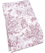 Mary Rose Toile Fabric Dark Rose Pink &amp; White 1 Yard Quilt Gate Romantic... - €31,59 EUR