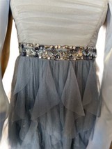Blue Sleeveless Rhinestone and Embellished Fit &amp; Flare Dress w Scarf Size 5 - £47.59 GBP