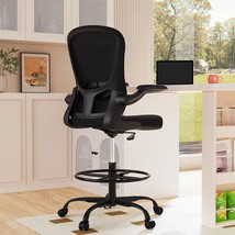 Drafting Chair, Tall Office Chair With Flip-Up Armrests Executive Ergonomic - £204.98 GBP