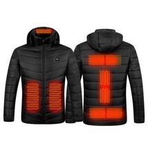 Heated Jacket Coat Hooded Winter Thermal Jackets 9 Areas Waterproof Windproof Wa - £67.35 GBP