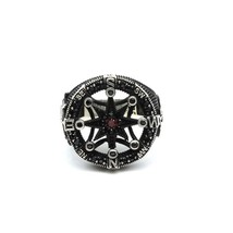 Gothic 925 Sterling Silver Oxidized CZ Men's finger ring - £61.92 GBP