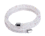 Double Lap Shimmering Rhinestones Wrap Bracelet - New - White - $16.99