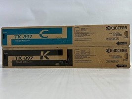 2 Genuine Kyocera TASKalfa 205cv FS-C8520MFP Cyan and Black Toners TK-89... - $115.00