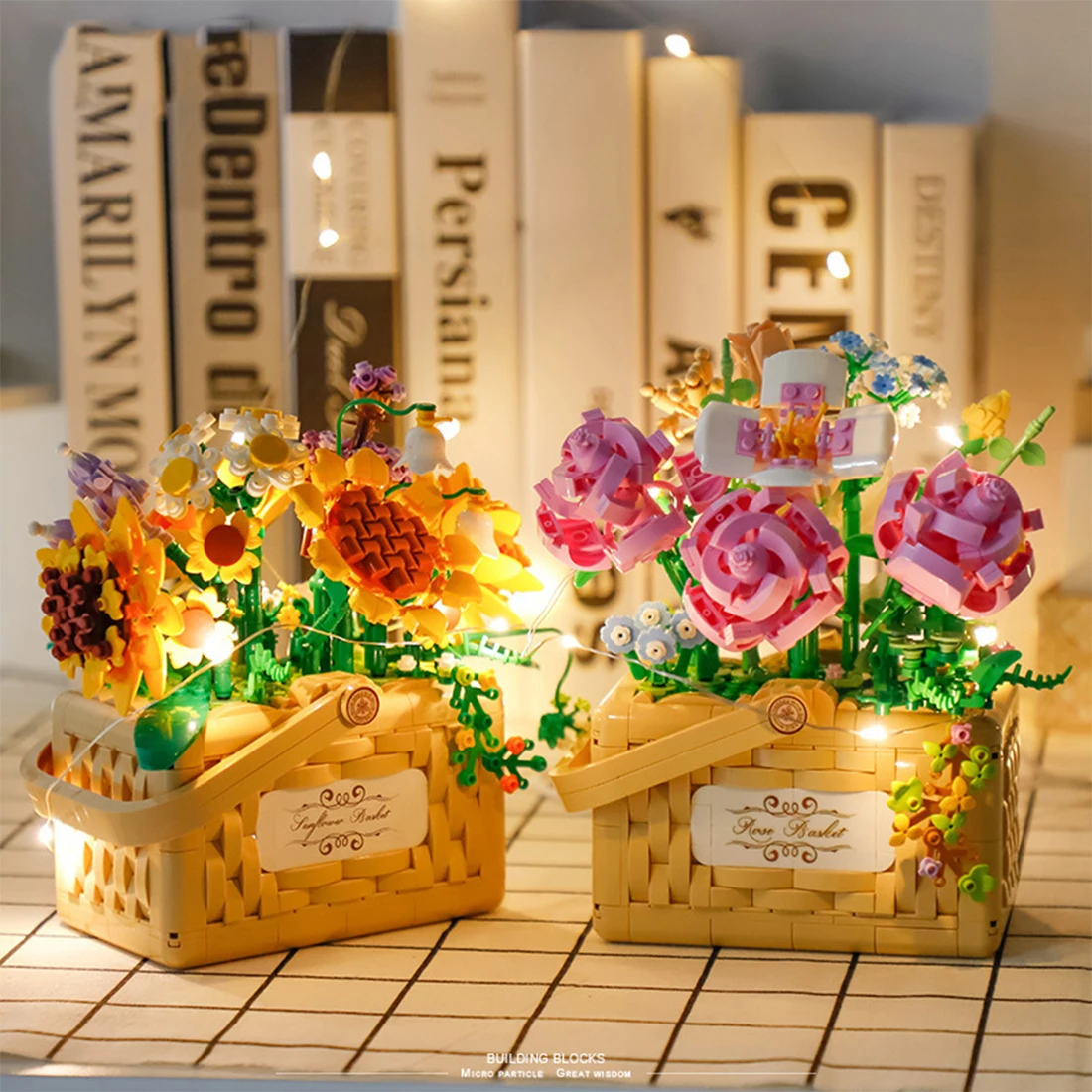 Romantic Eternal Flower Sunflower Plant Basket Mini Building Block DIY Model - £34.88 GBP+
