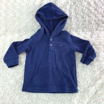 Tommy Hilfiger Infant Baby sz 12 months Navy Flannel Hooded Sweatshirt S... - £5.44 GBP
