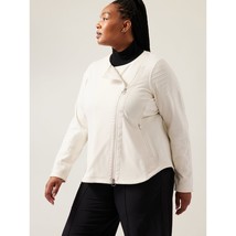 NWT Womens Size XL Athleta White Full Zip Moto Jacket with Pockets - £51.04 GBP