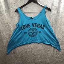 Womens Las Vegas Tank Top Size Large Blue Crop Top - $12.00