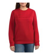 Hunter Womens Sweatshirt Red Pullover Embossed Logo Long Sleeves Crewnec... - $918.38 MXN