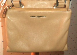 Karl Lagerfeld Paris Tan Pebbled Faux Leather Crossbody Bag - £31.87 GBP