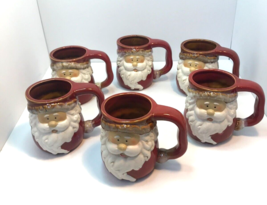 Santa Claus Mug Christmas Holiday Coffee Tea Cocoa 3D Decor Art Pottery ... - £39.50 GBP