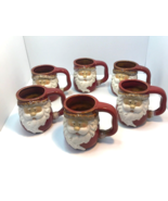 Santa Claus Mug Christmas Holiday Coffee Tea Cocoa 3D Decor Art Pottery ... - £38.88 GBP