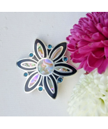 VINTAGE MEXICAN 925 STERLING SILVER ABALONE AND BLACK ONYX BROOCH PENDAN... - $1,425.81 MXN