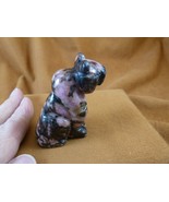 Y-CHE-725) Pink black rhodonite CHEETAH gemstone I love wild CATS cat st... - €20,12 EUR