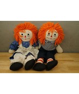 Vintage Estate Toys RAGGEDY ANN &amp; ANDY 18&quot; Hand Crafted Cloth Body Dolls - £33.28 GBP