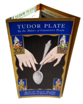 Tudor Plate Silverware Vintage Flyer Brochure Foldout Ad Silver Spoon 1940&#39;s - £18.66 GBP