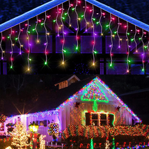 400 LED Icicle Lights Outdoor 32.8Ft 75 Drops Icicle Christmas Lights 8 Modes Wa - £23.23 GBP