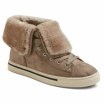 Mossimo Sneaker Boots Sienna Womens Size 6 Shearling Lined Brown Faux Suede - £12.68 GBP