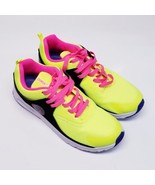 Zumba Shoes SZ 10 Neon Yellow Pink Black Air Boost Fitness Lace Up Sneakers - $28.40