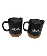 Ebay Coffee Mug Ebay Canada Seller Swag Lot 2 Black Ceramic Cork w Lids New - $48.46