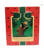 Three Kittens in a Mitten Handcrafted Hallmark Ornament Vintage 1984 - $14.95