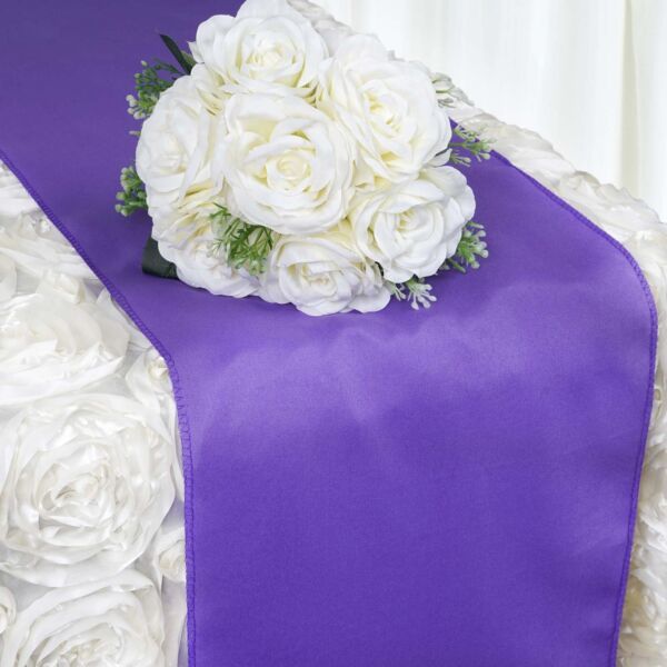 Purple Polyester 12X108&quot;&quot; Table Runner Wedding Party Kitchen Linens Dinn... - $6.66