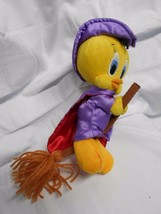 Warner Bros Tweety Bird Plush Stuffed Animal toy 8 in Tall Witch on Broom Doll - £7.76 GBP