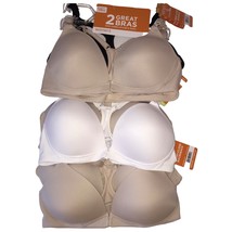 Warner&#39;s Bras Wirefree Front Close Racerback Lift TWO 2 Invisible T Shirt 01012 - £71.51 GBP