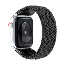 Nylon + Leather Braided Watchband For Apple Watch Series 6 &amp; SE &amp; 5 &amp; 4 44mm / 3 - £13.44 GBP