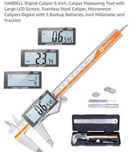 Digital Caliper, Rechargeable Caliper Measuring Tool with Backlight LCD ... - $44.43