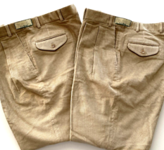 New (2) LL Bean Corduroy Pants Men&#39;s 42x29 Tan RN# 71341 Cotton Polyester Blend - $69.29