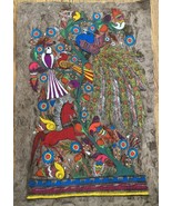 Vintage Native American Polychrome Painting on Bark Peacock - £37.34 GBP