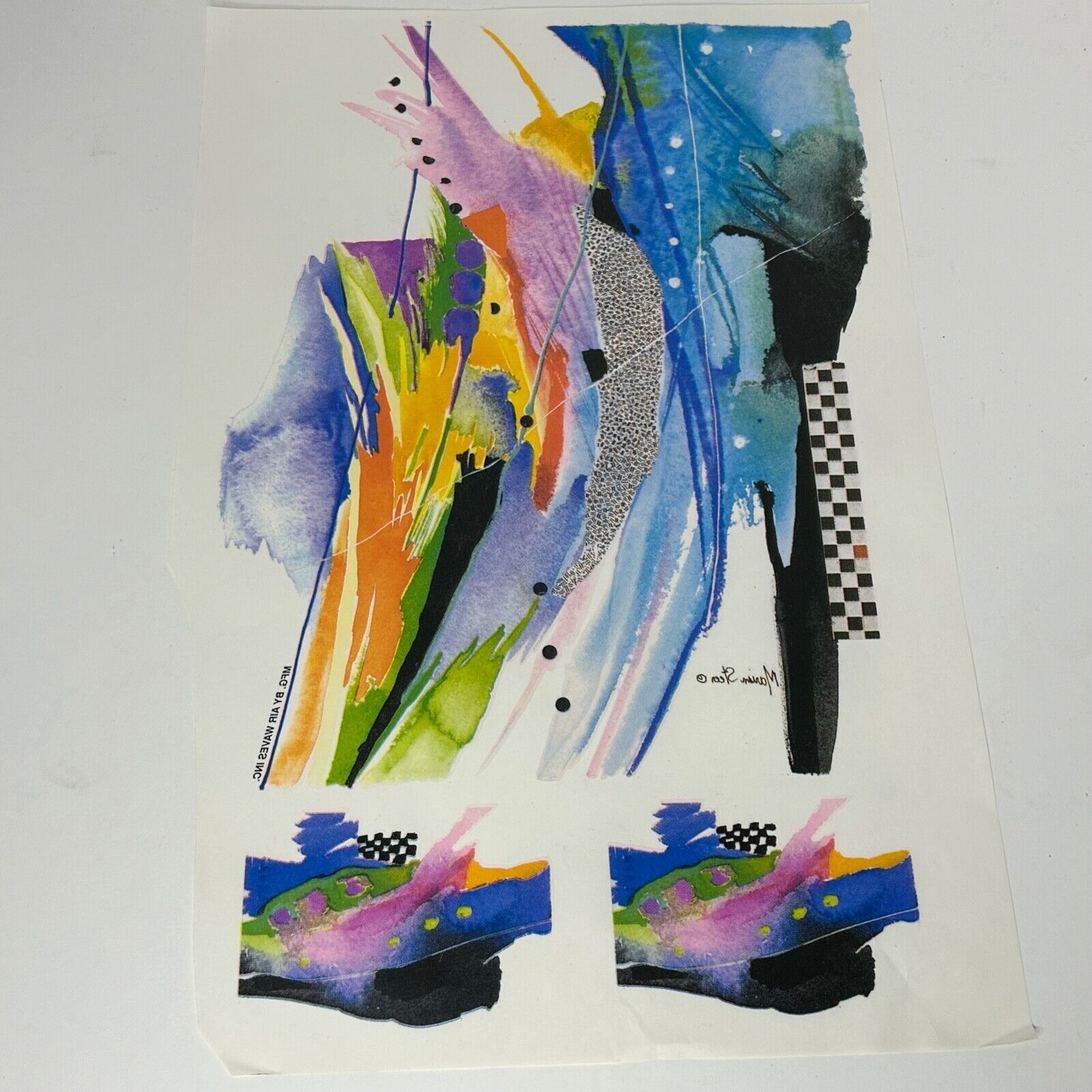 Marian Steen Abstract Painting Iron On Transfer for Shirt Air Waves 18.5... - $11.13