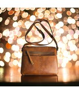 Crossbody Clutch Purse Brown Tan Adjustable Strap 6 Compartments Gold Ha... - $25.64 CAD