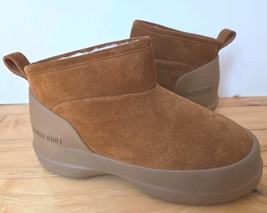 Moon Boot Luna Low Suede Leather Ankle Bootie Cognac Brown Women&#39;s 38/7-... - $99.99
