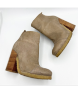ALL SAINTS Lakote ankle Boot Taupe Stucked  Chunky Heel Size 37 (6.5 US) - $1,616.36 MXN