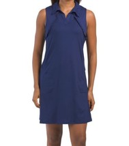 NWT Ladies GOTTEX Navy Blue Ruffle Sleeveless Golf &amp; Tennis Dress S M L ... - $64.99