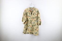 Vtg 90s Tommy Bahama Relax Mens Large Looped Collar Silk Flower Hawaiian Shirt - £46.68 GBP