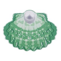 Dundee Deco Sea Shell Bathroom Mat - 26&quot; x 19&quot; Green Waterproof Non-Slip Quick D - £22.34 GBP