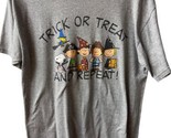 Gilden T shirt Mens M Gray Peanuts Snoopy  Trick or Treat Crew Neck Hall... - $17.39