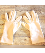 White Satin Gloves Wrist-Length Costume Clean - $15.88