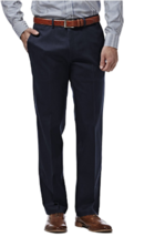 Haggar Premium No Iron Mens Dress Pants Navy Classic Fit Flat Front  40x... - $24.70