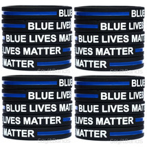 20 CHILD Size Blue Lives Matter Bands Thin Blue Line Law Enforcement Wri... - $19.79